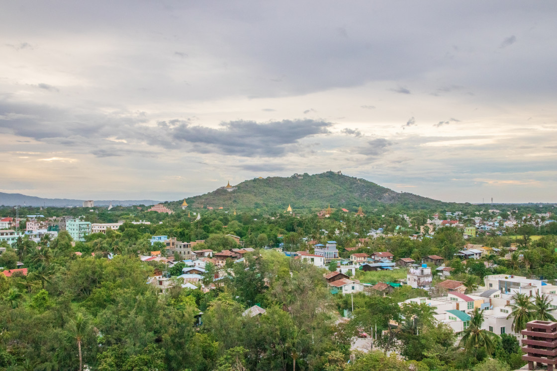 "The Cityscape and the Landscape of Mandalay in Myanmar formerly Burma Asia" stock image