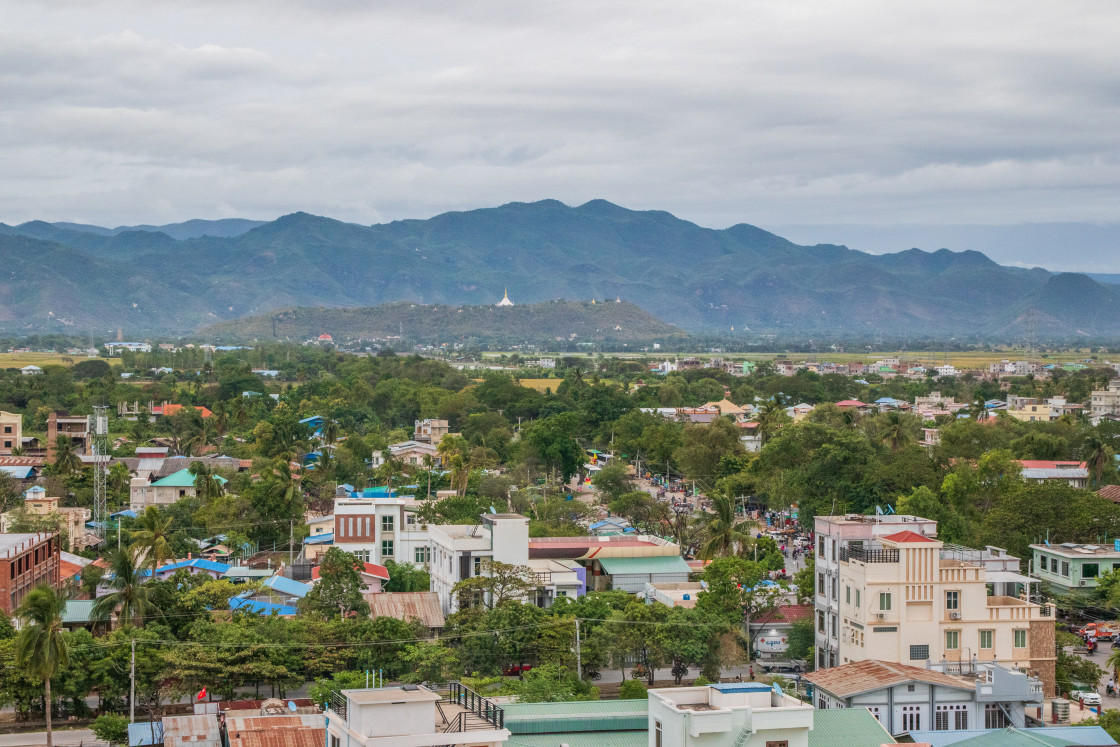 "The Cityscape and the Landscape of Mandalay in Myanmar formerly Burma Asia" stock image