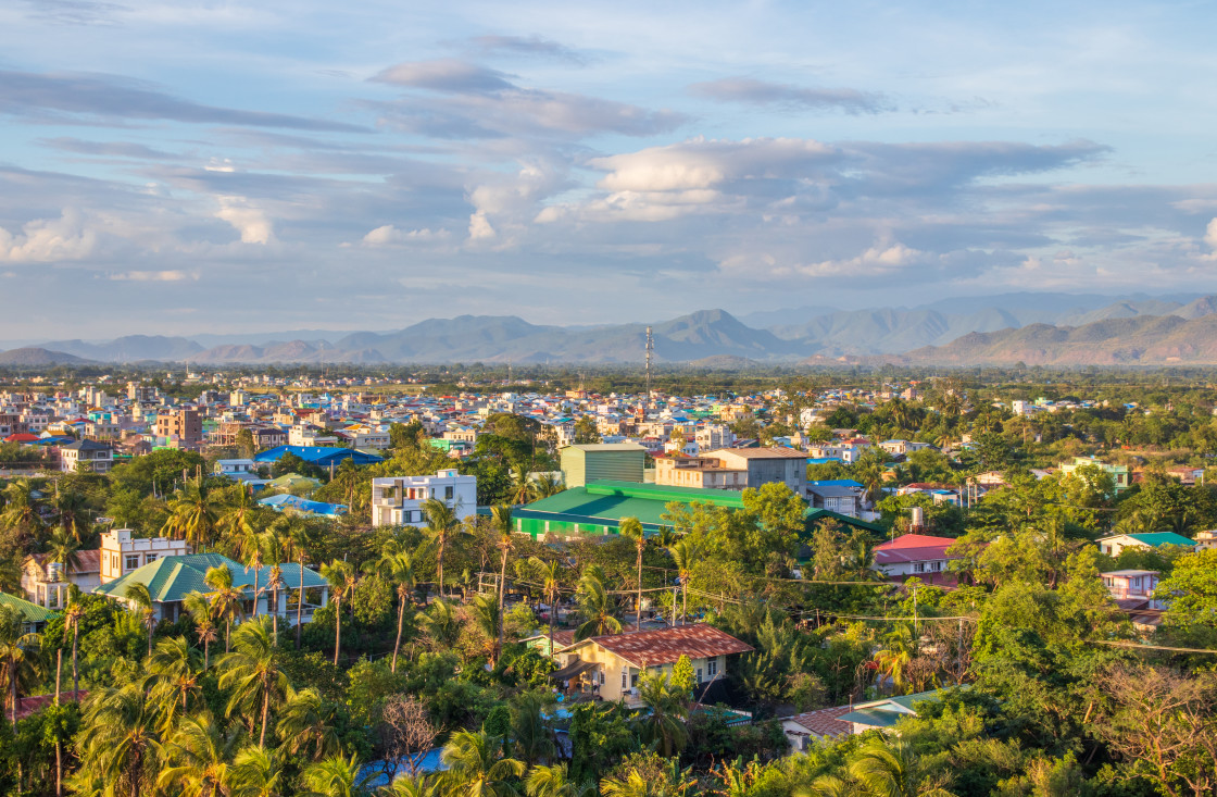 "the Cityscape and the Landscape of Mandalay in Myanmar formerly Burma Asia" stock image