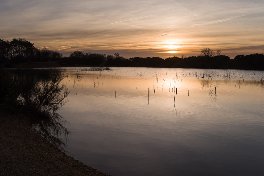 "Sunrise Over Lake" stock image