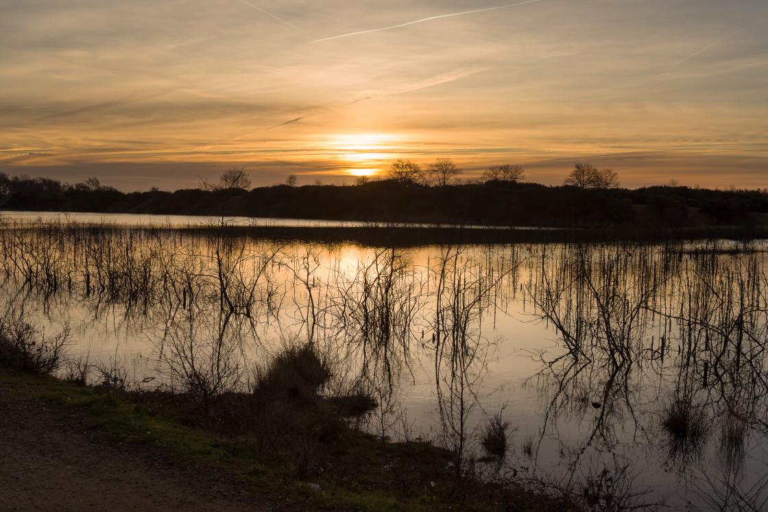 "Sunrise Over Lake" stock image