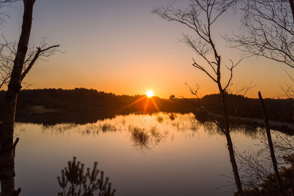 "Lake Sunset" stock image