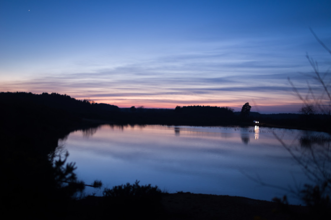 "Dusk Twilight Over Lake" stock image