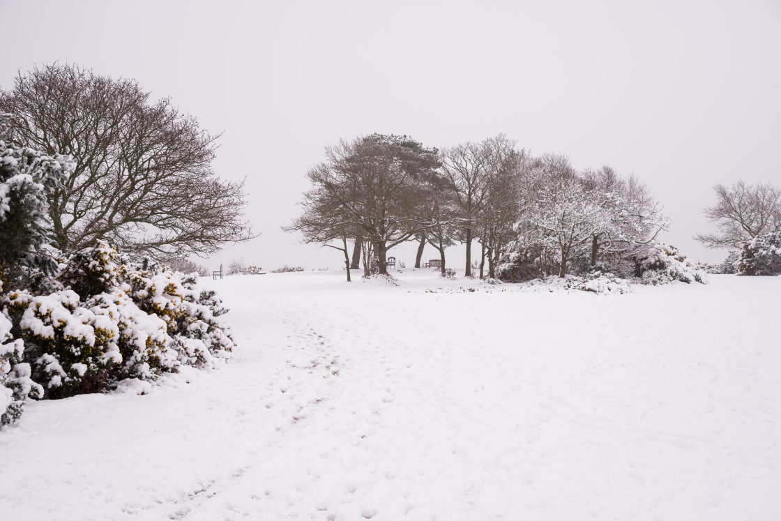 "Snow Covered Hill Fort" stock image