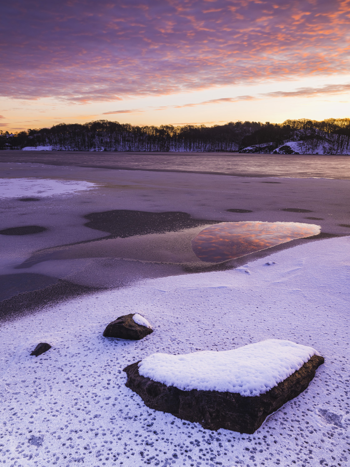 "Calm Beauty of a Frozen Lake" stock image