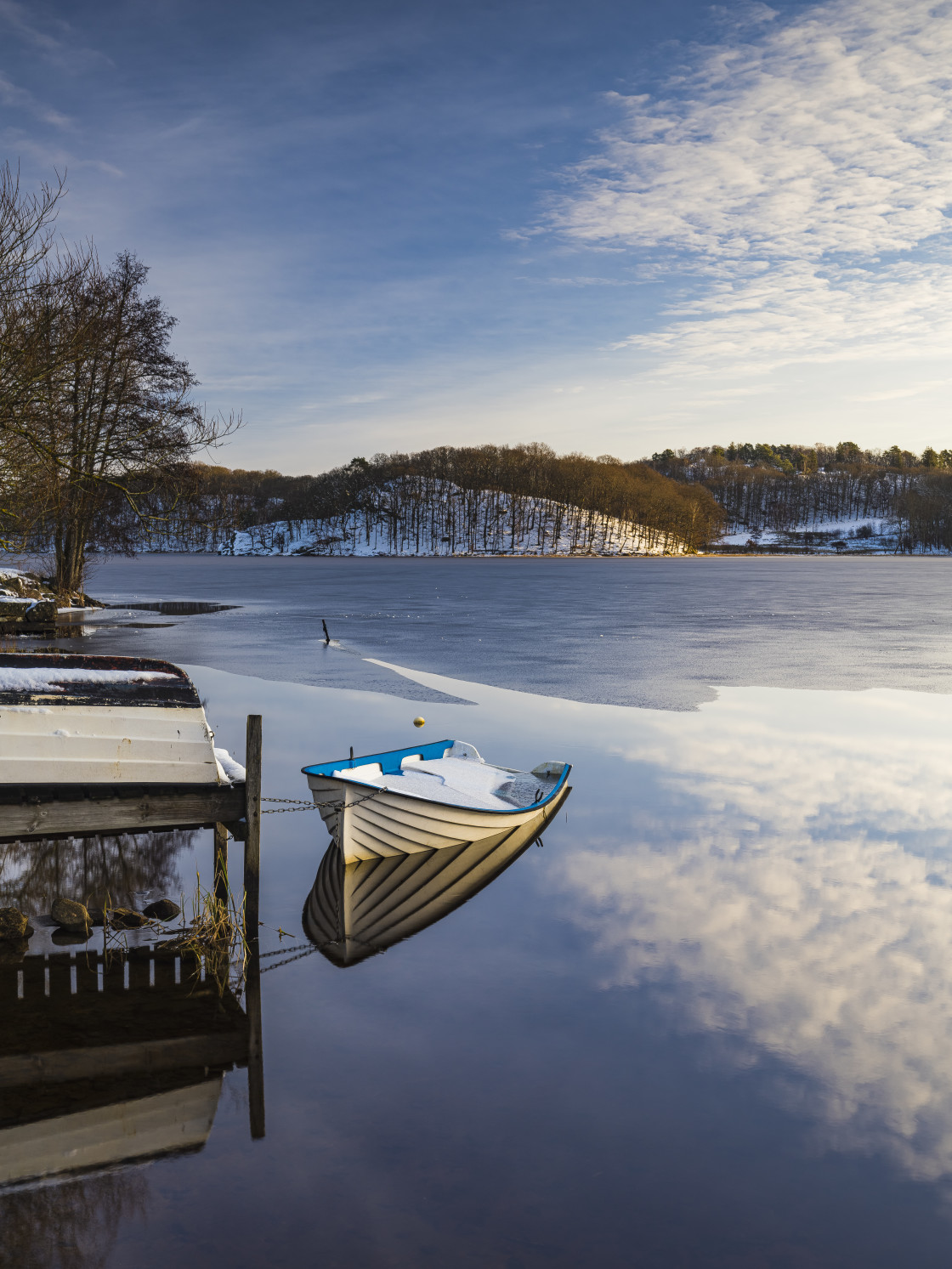 "A Tranquil Winter Morning at a Swedish Lake" stock image