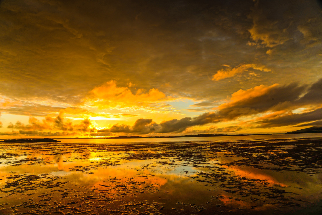 "Solway Firth sunset" stock image