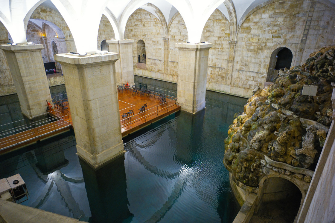 "Inside the water museum and the water holding tank at Amoreiras, Lisbon" stock image