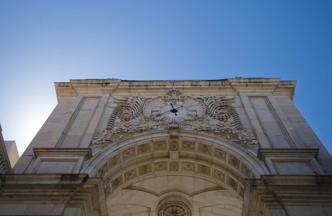 "The Rua Augusta Arch which was built in 1755" stock image