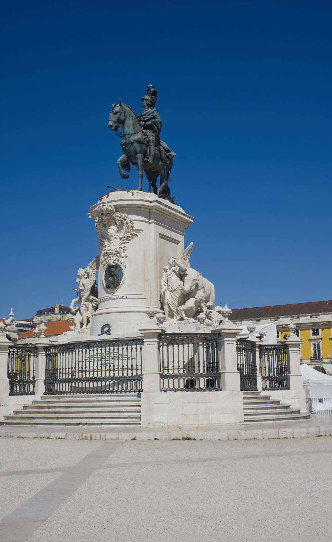 "Statue in Lisbon of James I of Portugal by Joaquim Machado de Castro" stock image