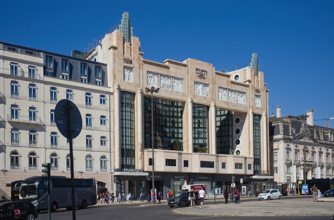 "Eden teatro was one of Lisbon major Art Deco cinema buildings" stock image