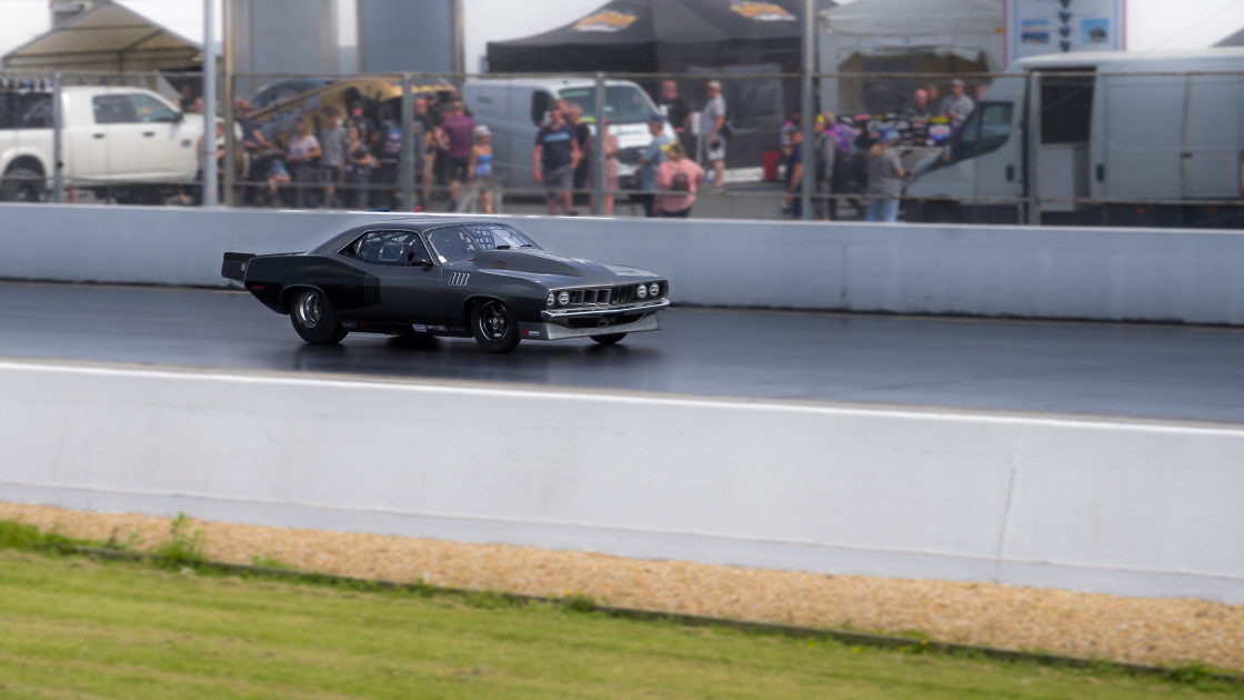 "Hemi Cuda Drag Racing" stock image