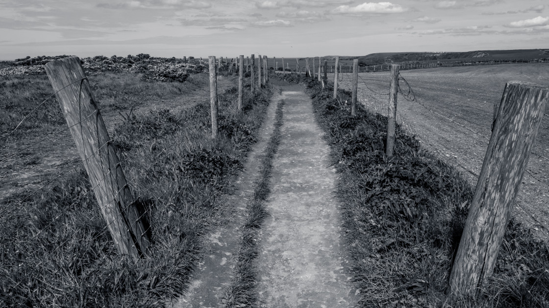 "Fenced Path" stock image