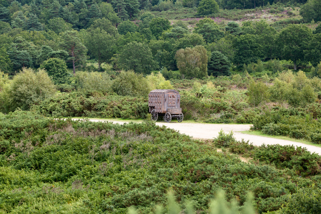 "Medieval Wagon on Heathland" by Gordon England - $12.56 "Medieval Wagon on Heathland" stock image