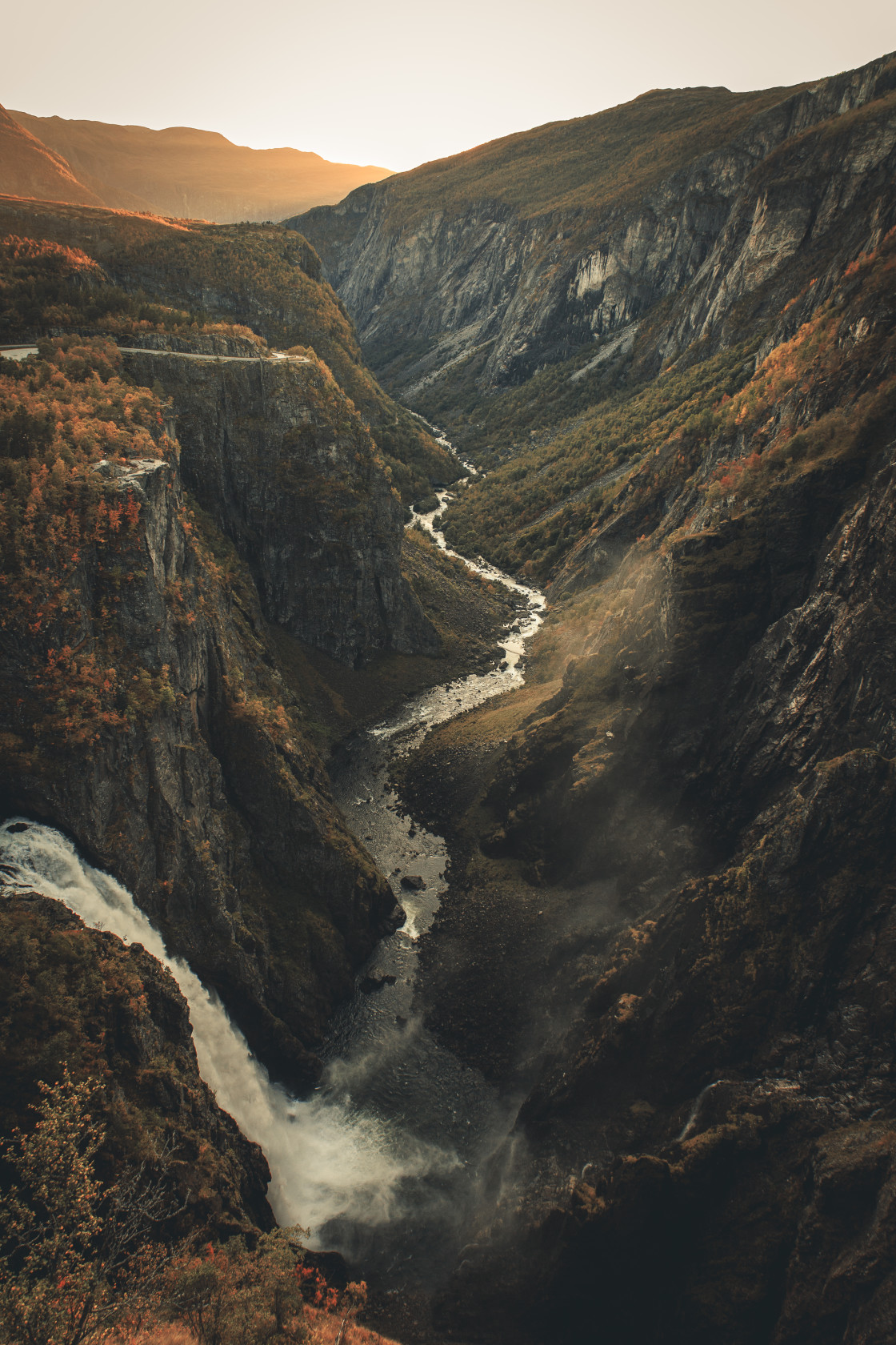 "Golden hour Vøringsfossen" by Bjørn Tangen - $12.55 "Golden hour Vøringsfossen" stock image