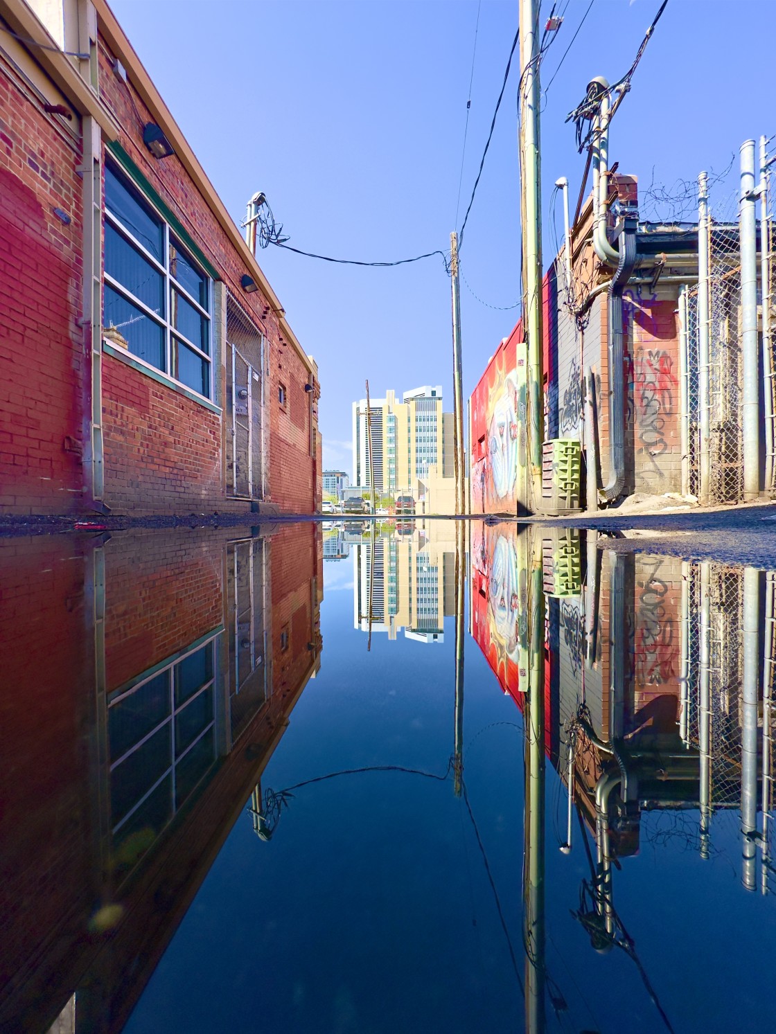 "Blue City Lake and Mural 2" stock image