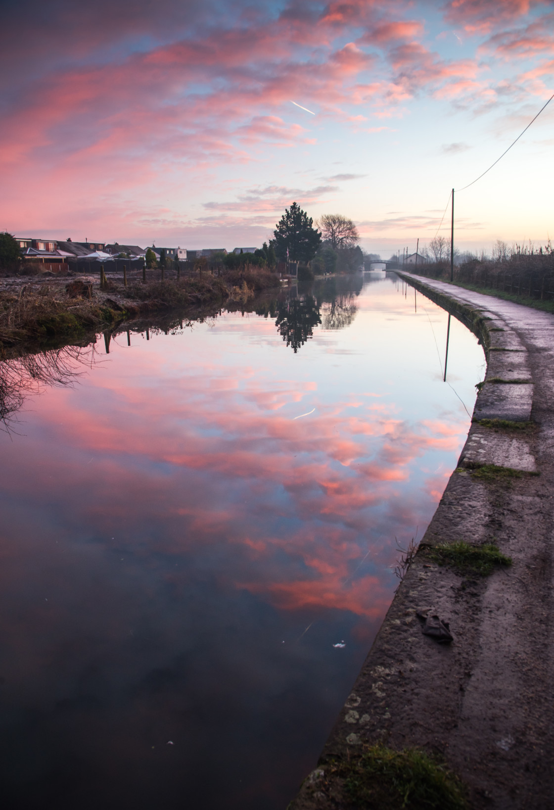 "Winter Sunrise, Leeds Liverpool Canal" stock image