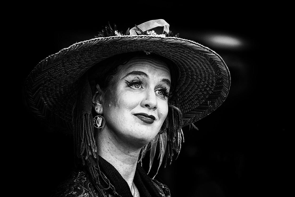 "Lady in a Straw Hat" stock image