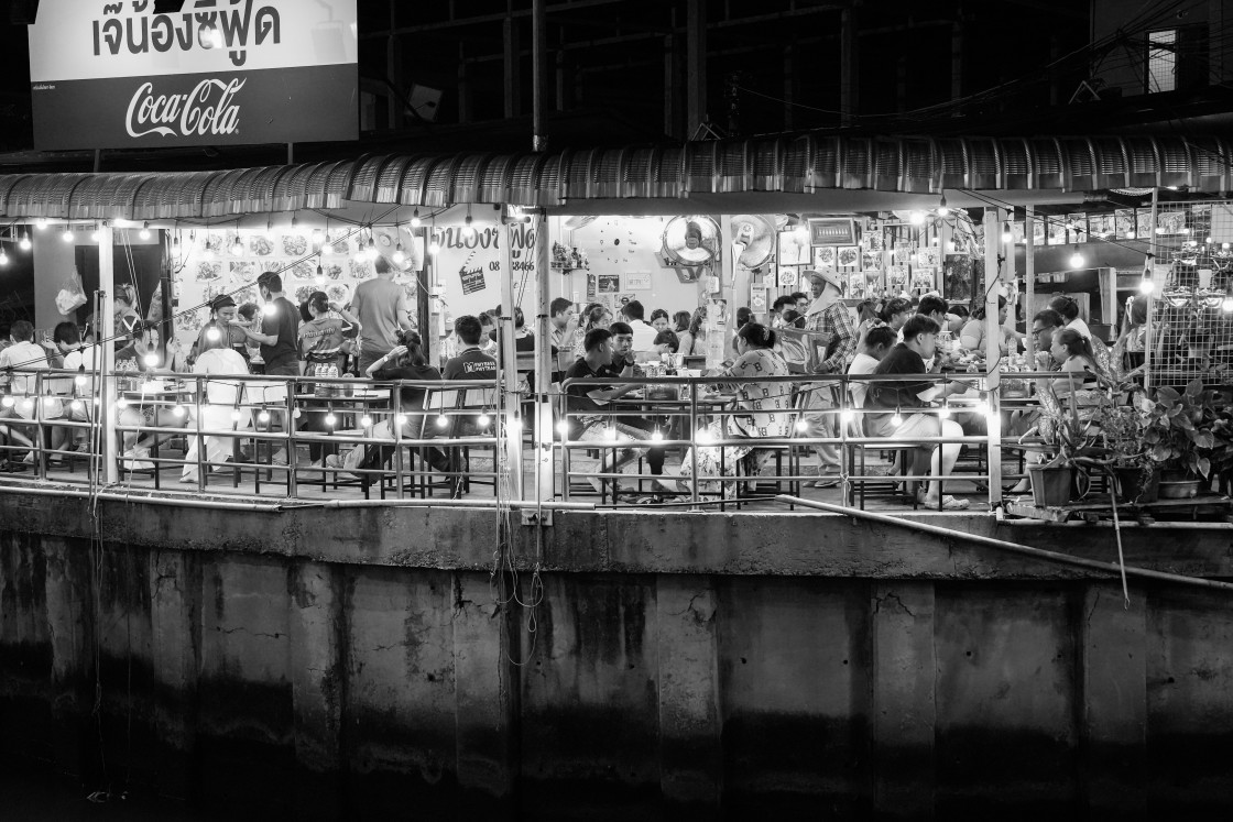 "Moments of street life with buildings and people in a street in the northern part of Pattaya district Chonburi in Thailand Asia" stock image