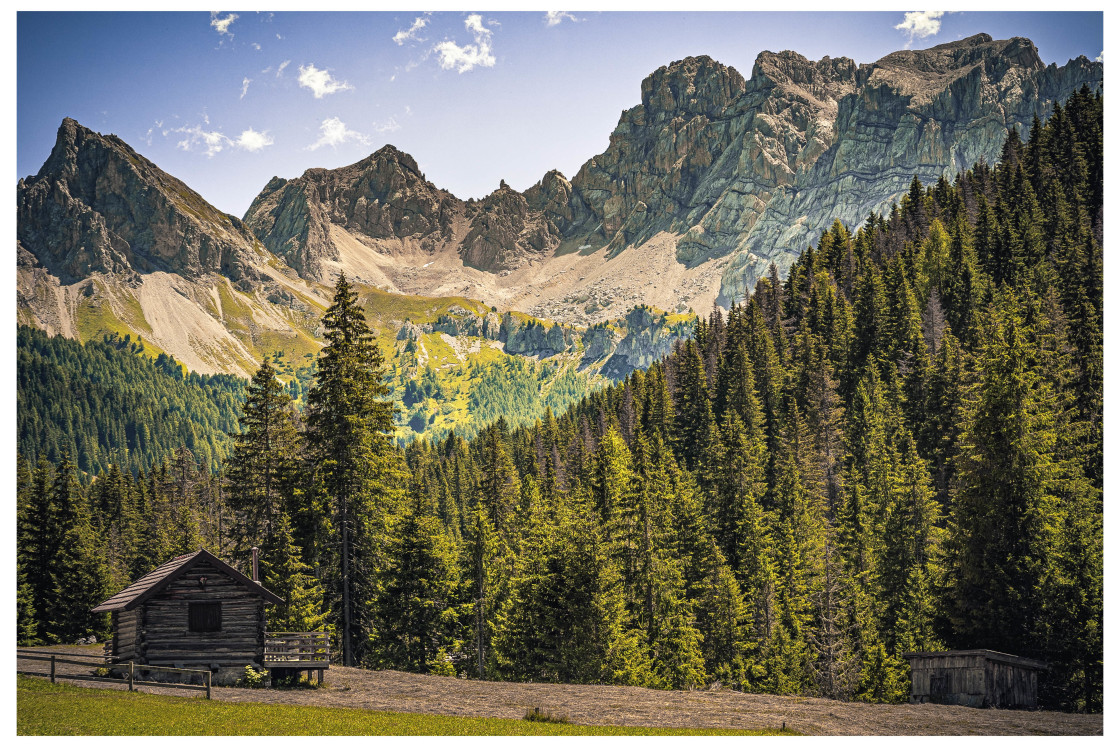 "The magic of the Dolomite mountains" stock image