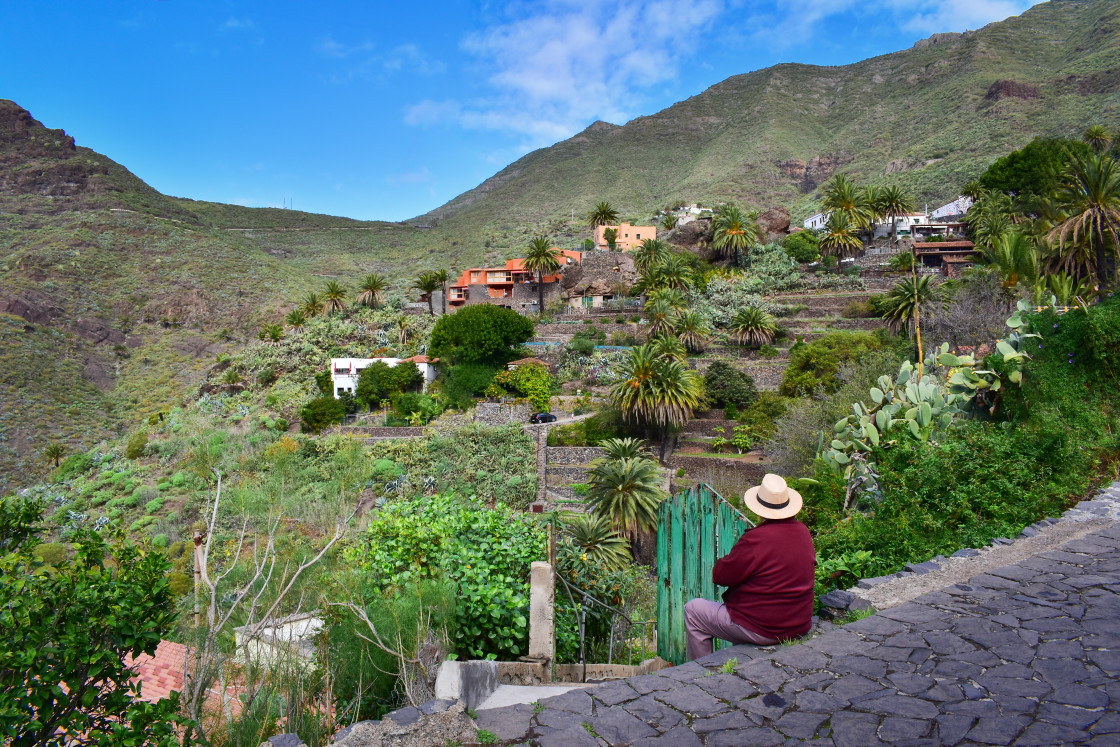 "Masca Valley. Tenerife landmark, Canary Islands, travel Spain" stock image