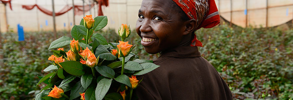 Fair Trade Blumenarbeiterin