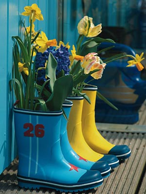 Gummistiefel mit Blumen