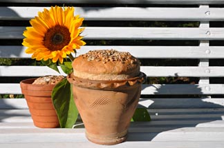 Brot im Blumentopf