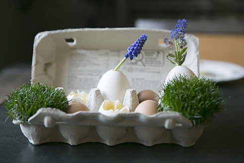 Oster-Deko mit Lavendel