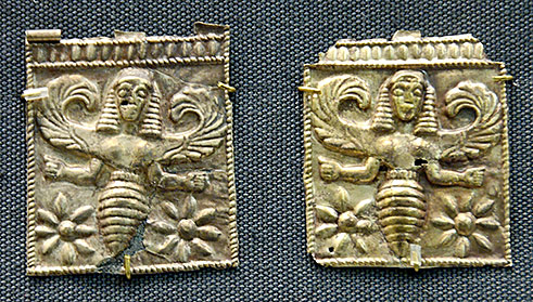 Goldene Bienenbrochen aus der Antike
