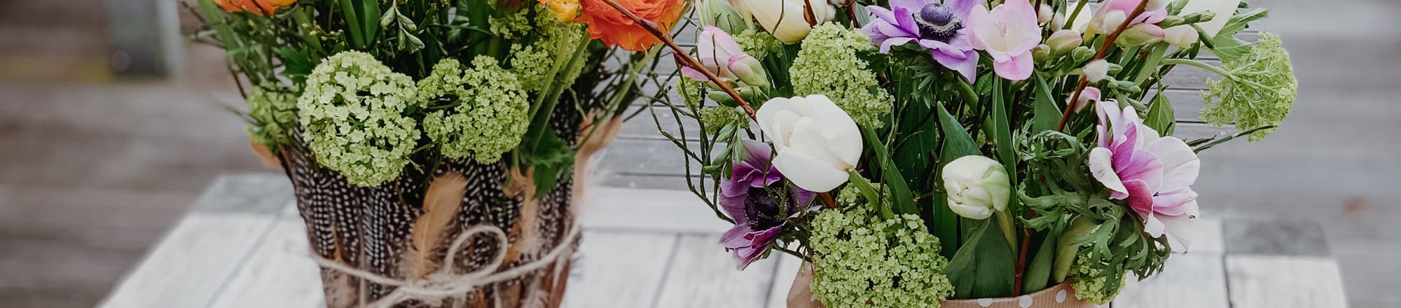 Joyeux - vases avec ambiance de Pâques