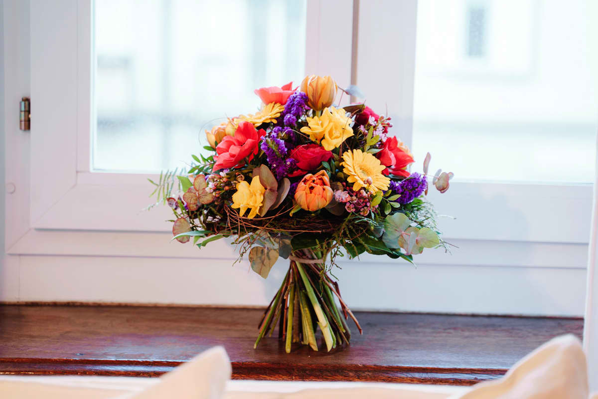 Multicolored bouquets
