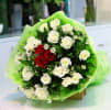 Media 1 - White and Red Roses Bouquet