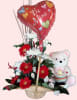 Media 1 - Basket arr with balloon and teddy bear