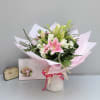 Media 1 - Pink white and green mixed bouquet