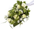 Media 1 - Funeral spray Florist's Choice with ribbon