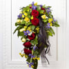 Media 1 - Funeral Bouquet with Colorful flowers and Ribbon