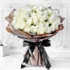 Media 1 - Unforgettable 50 White Roses Hand Tied