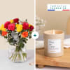 Media 1 - Multicolored roses and candle - Roses multicolores et bougie