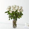 Media 1 - 12 Long Stem White Rose Bouquet