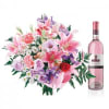 Media 1 - Name-day flowers with pink wine