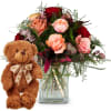Media 1 - Romantic Roses with teddy bear (brown)