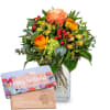 Media 1 - Flower bouquet «Signs of Spring» with Munz bar of chocolate «Happy Birthday»