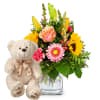 Media 1 - July Bouquet of the Month with teddy bear