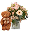 Media 1 - Delicate Seasonal Bouquet with teddy bear