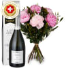 Media 1 - Schweizer Blumenstrauss «Pfingschtrose-Poesii» mit Prosecco Albino Armani DOC (75 cl)