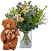 Media 1 - Flower bouquet «Meadow Dream» with teddy bear