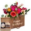 Media 1 - Sac-a-fleurs «Happy Birthday» - aux couleurs fraîches avec coffret cadeau Honey & Sweet de Bee-Family & Gottlieber