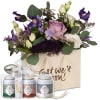 Media 1 - Borsa di fiori «Get well soon!» - nelle tonalità viola con set regalo di tè Gottlieber