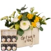 Media 1 - Blumentasche «Get well soon!» - in strahlendem Gelb mit Honig Geschenk-Set von Bee-Family